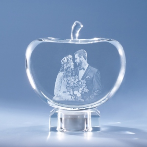 Personalized Gift for Her, Unique Home Decor, Custom Laser Etched Glass, Anniversary, Wedding 3D | Photo Crystal Apple Personalized Gift for Her, Unique Home Decor, Custom Laser Etched Glass, Anniversary, Wedding 3D | Photo Crystal Apple