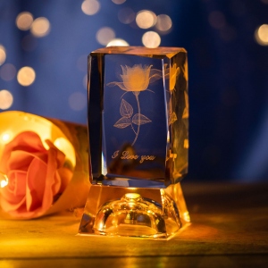 3D Rose Crystal Valentine's Day Gift 3D Rose Crystal Valentine's Day Gift