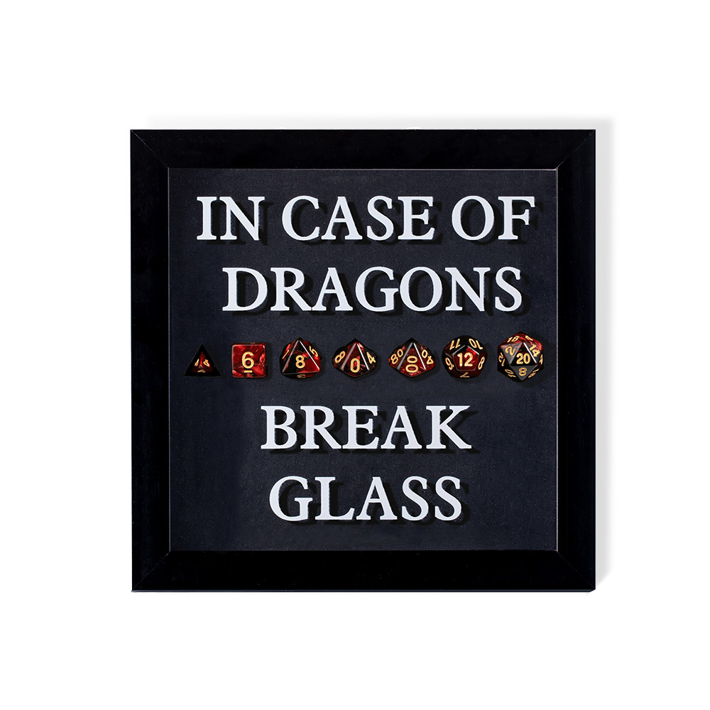 Custom Shadow Box "In Case Of Dragons Break Glass"