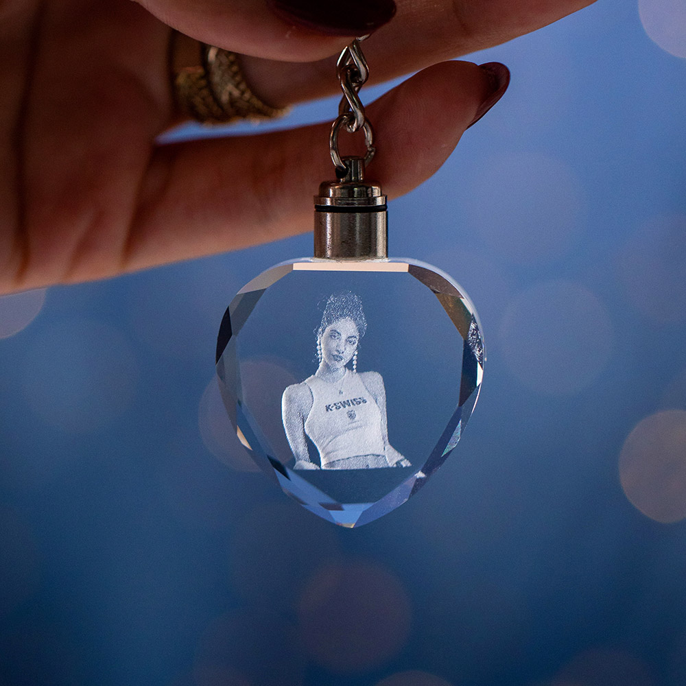 Personalized Photo Crystal Love Keychain 2D Personalized Photo Crystal Love Keychain 2D