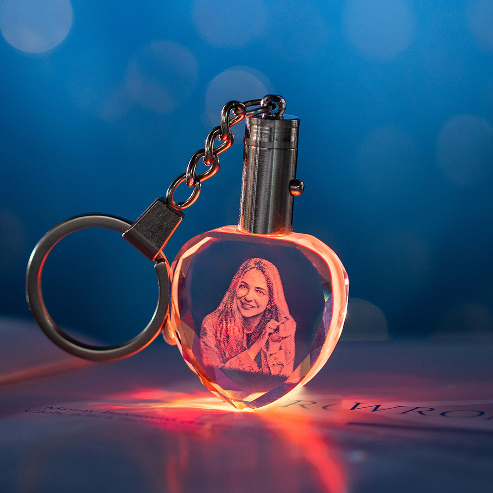 2D Rectangle or Heart-shaped Crystal Keychain 2D Rectangle or Heart-shaped Crystal Keychain