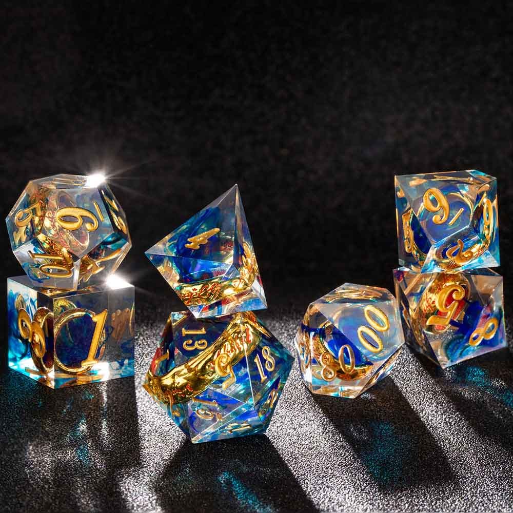 One Ring Polyhedral DND Resin Dice | Set of Dice for Role Playing Games