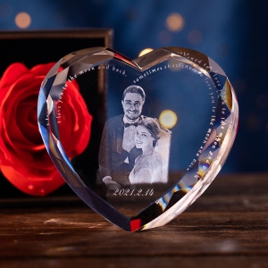 3D Crystal Heart Anniversary Photo Gift