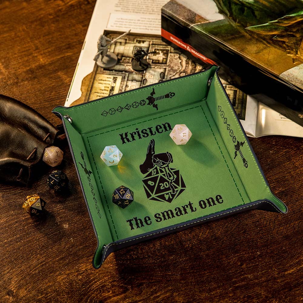 Custom Weapon Dice Leather Tray