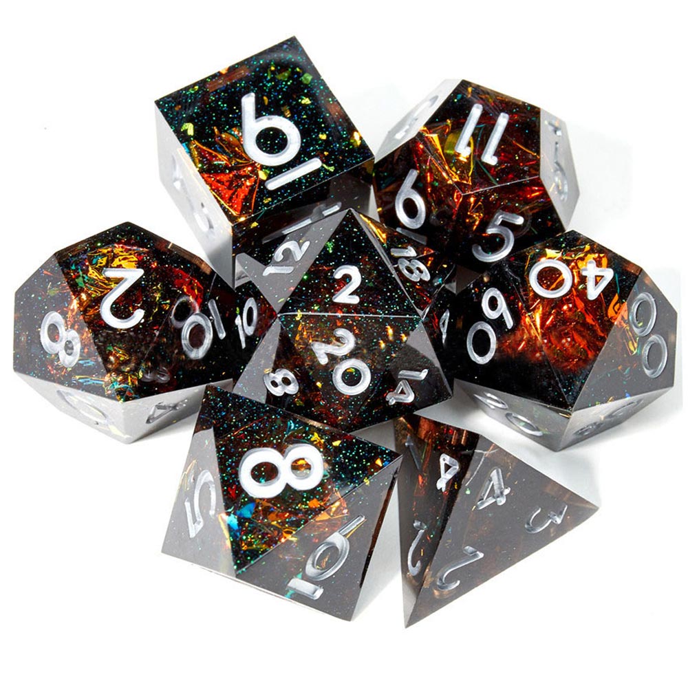 Holographic Foil Handcrafted Polished Sharp Edge Dice