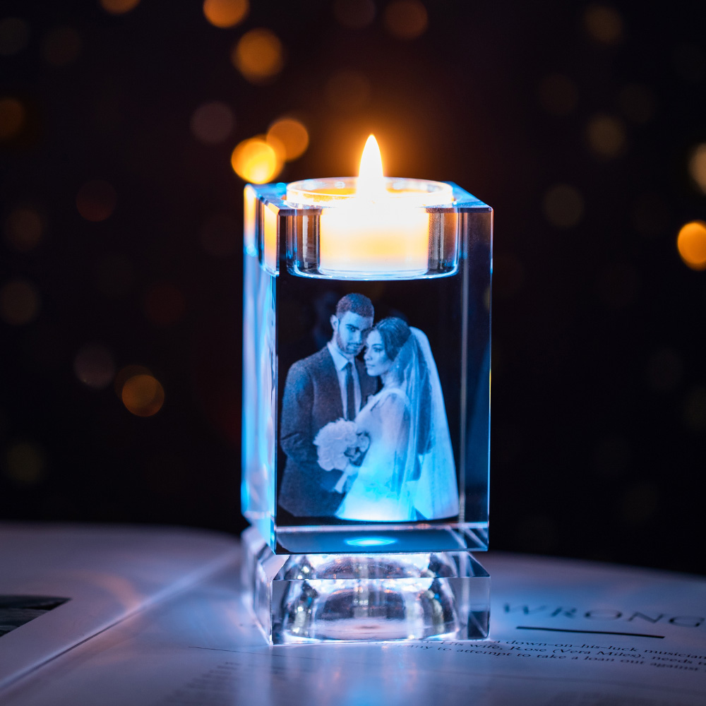 3D Photo Crystal Candle Holder popular