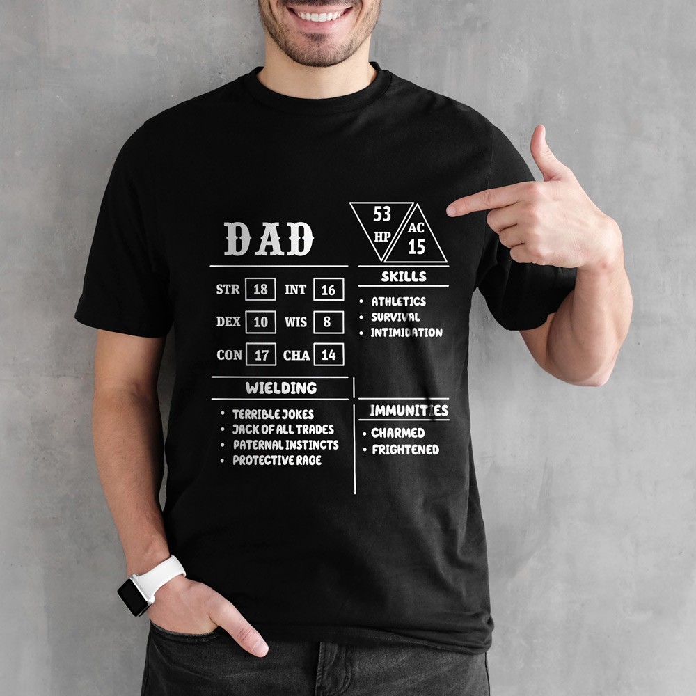 Mom and Dad Character Sheet Custom T-shirt
