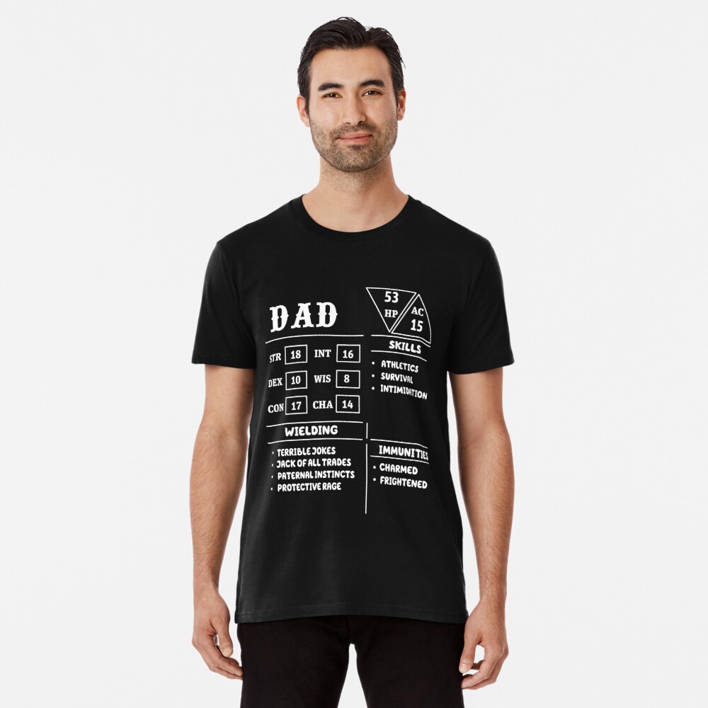 Mom and Dad Character Sheet Custom T-shirt