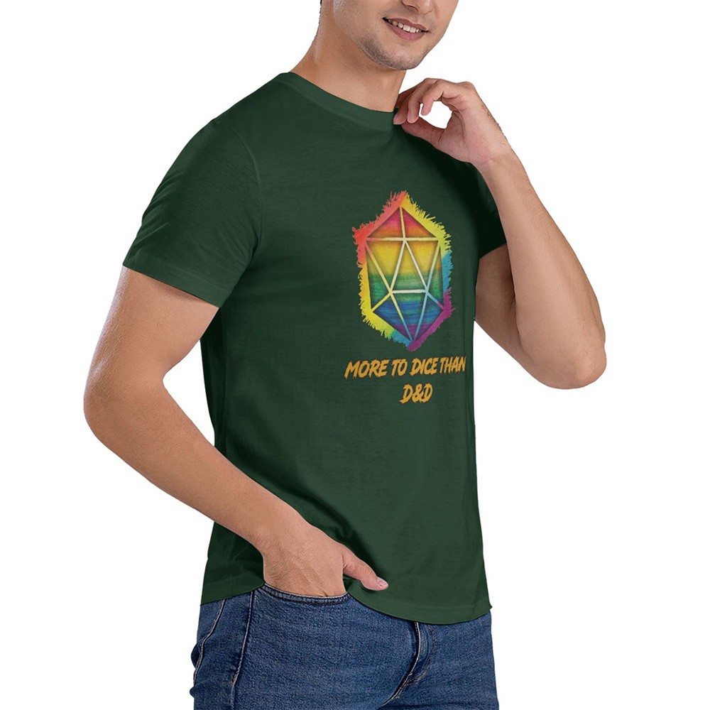 &quot;More To Dice Than D&amp;D&quot; RPG Rainbow Dice T-Shirt