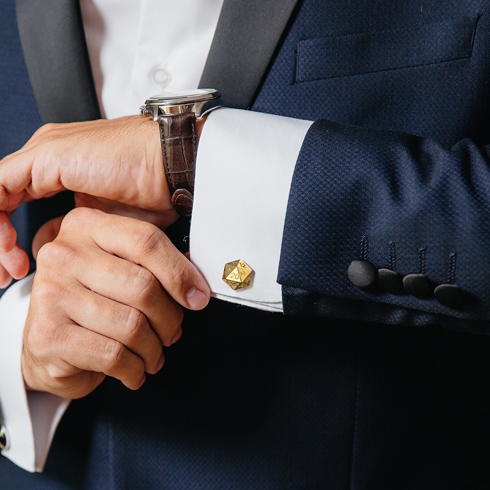 Custom D20 Cufflinks, Custom Initial Cufflinks For Men, Personalised Cufflinks Wedding for Groom, Two Pieces Dice Cufflinks
