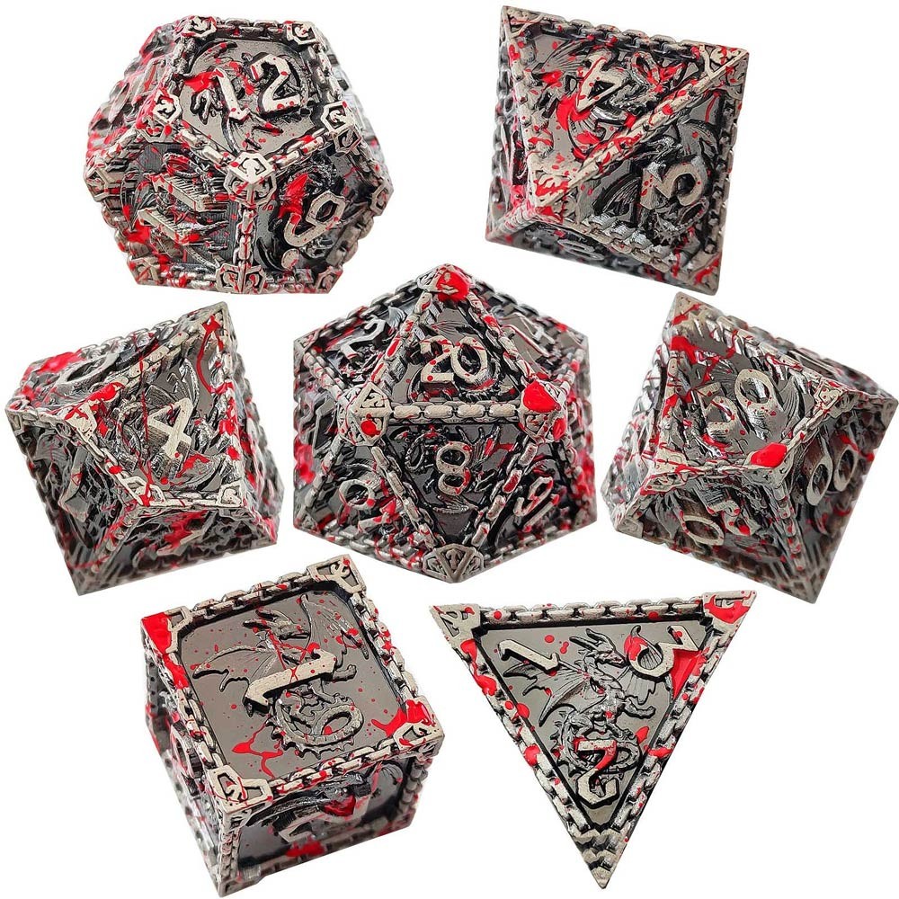 Bloodstained Dragon Metal Dice Set