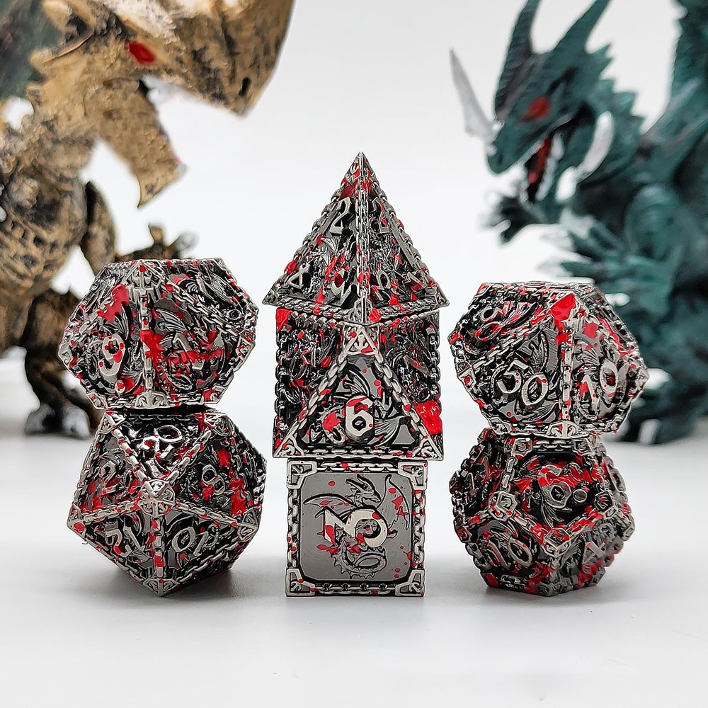 Bloodstained Dragon Metal Dice Set