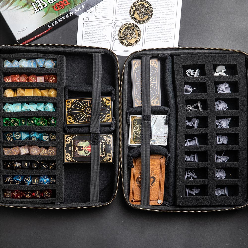 TTRPG Accessories Case for Dice and Miniatures I Custom Name RPG Bag of