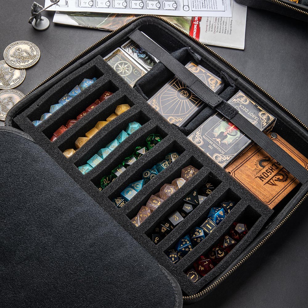 TTRPG Accessories Case for Dice and Miniatures I Custom Name RPG Bag of