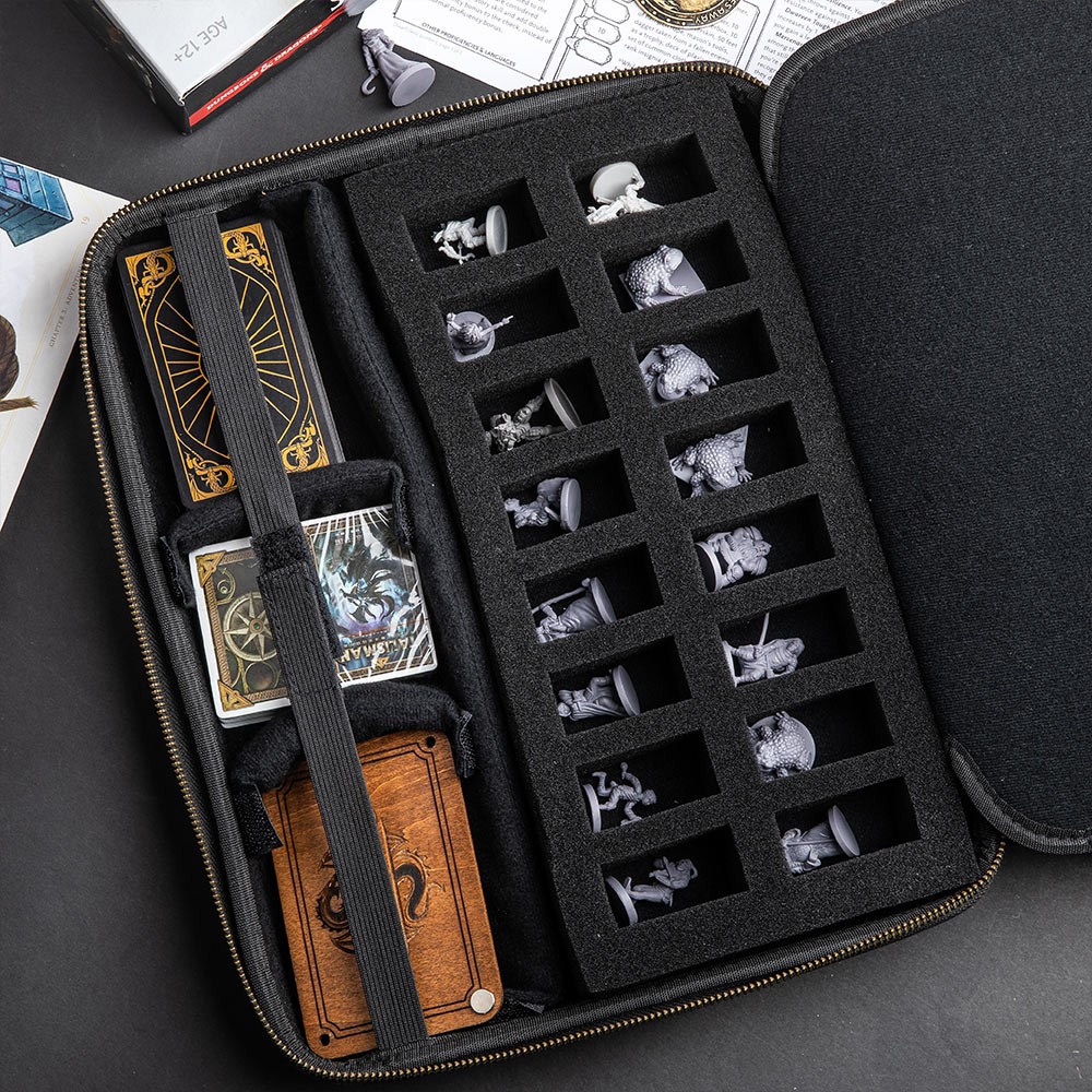TTRPG Accessories Case for Dice and Miniatures I Custom Name RPG Bag of
