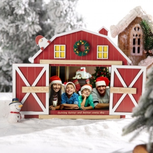 Custom Christmas Barn Photo Frame