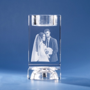 3D Engraved Photo Candle Wedding Keepsake Memorial Candle Holder