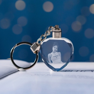 Personalized Photo Crystal Love Keychain 2D