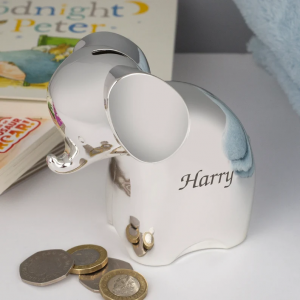 Personalised Silver Rabbit Piggy Money Box For Boys Christening New Baby Gifts Ideas Boxes Girls Presents Born Babies Keepsakes
