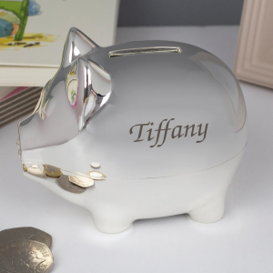 Personalised Silver Rabbit Piggy Money Box For Boys Christening New Baby Gifts Ideas Boxes Girls Presents Born Babies Keepsakes