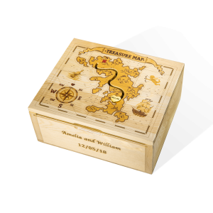 Custom Treasure Map Box Wooden Storage Box