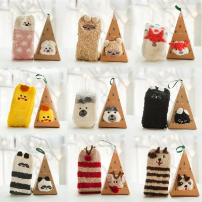 Buy More Save More! Fluffy Cute Animal Socks, Cosy Christmas animal sock, Stocking Fillers, Warm Festive Socks, Gift Idea, Cozy fluffy Winter Socks