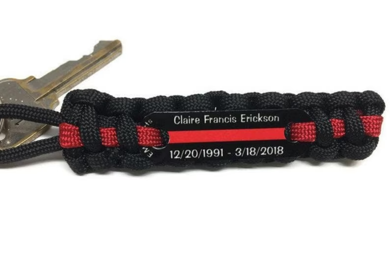 Firefighter Keychain, Bunker Turnout Gear, Paracord Keychain