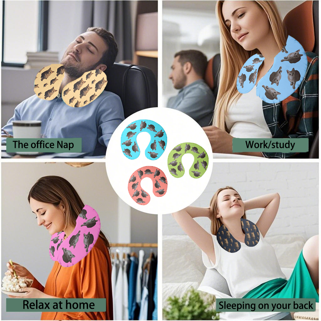 Personalized Travel Neck Pillow – Custom Memory Foam Cushion , Fatigue Relief, Quick Sleep & Easy Portability ✈️💤