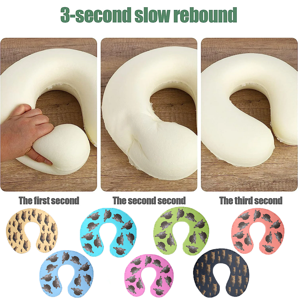Personalized Travel Neck Pillow – Custom Memory Foam Cushion , Fatigue Relief, Quick Sleep & Easy Portability ✈️💤