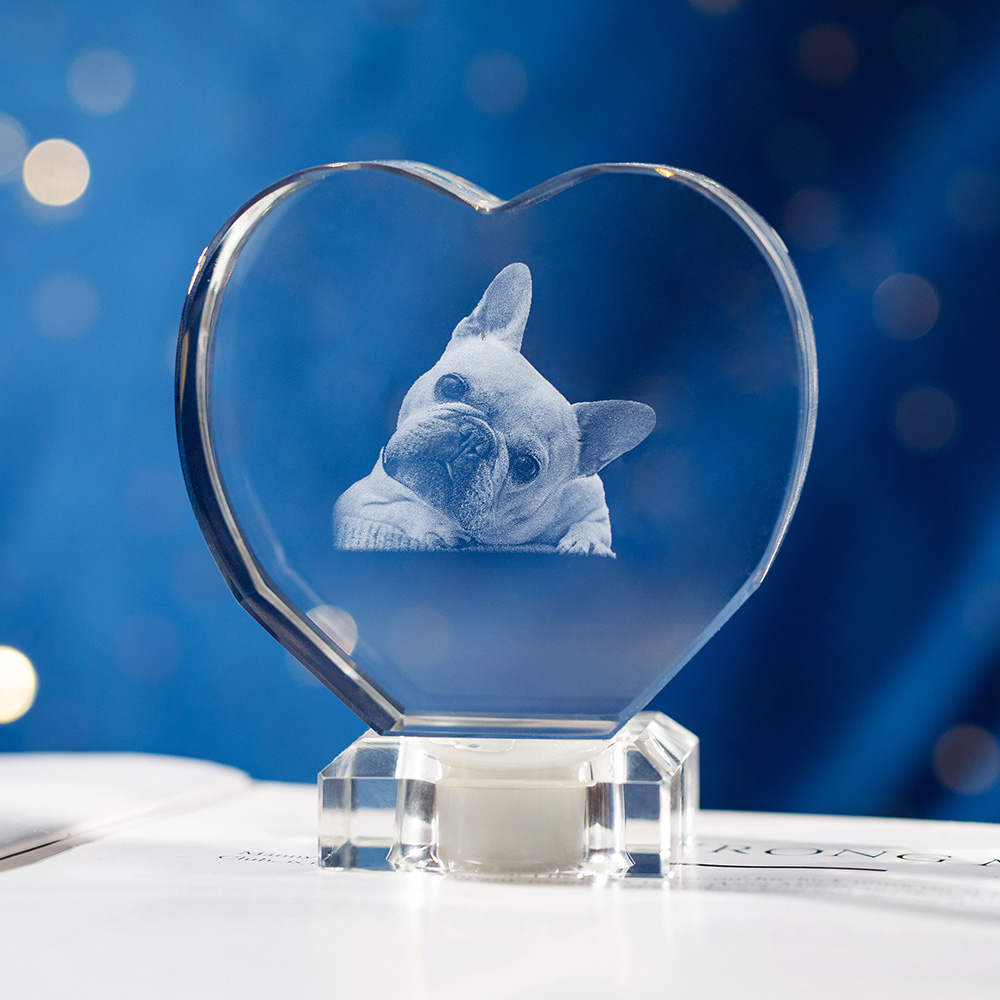 3D Photo Crystal Heart-shaped Romantic Gift
