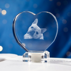 3D Photo Crystal Heart-shaped Romantic Gift