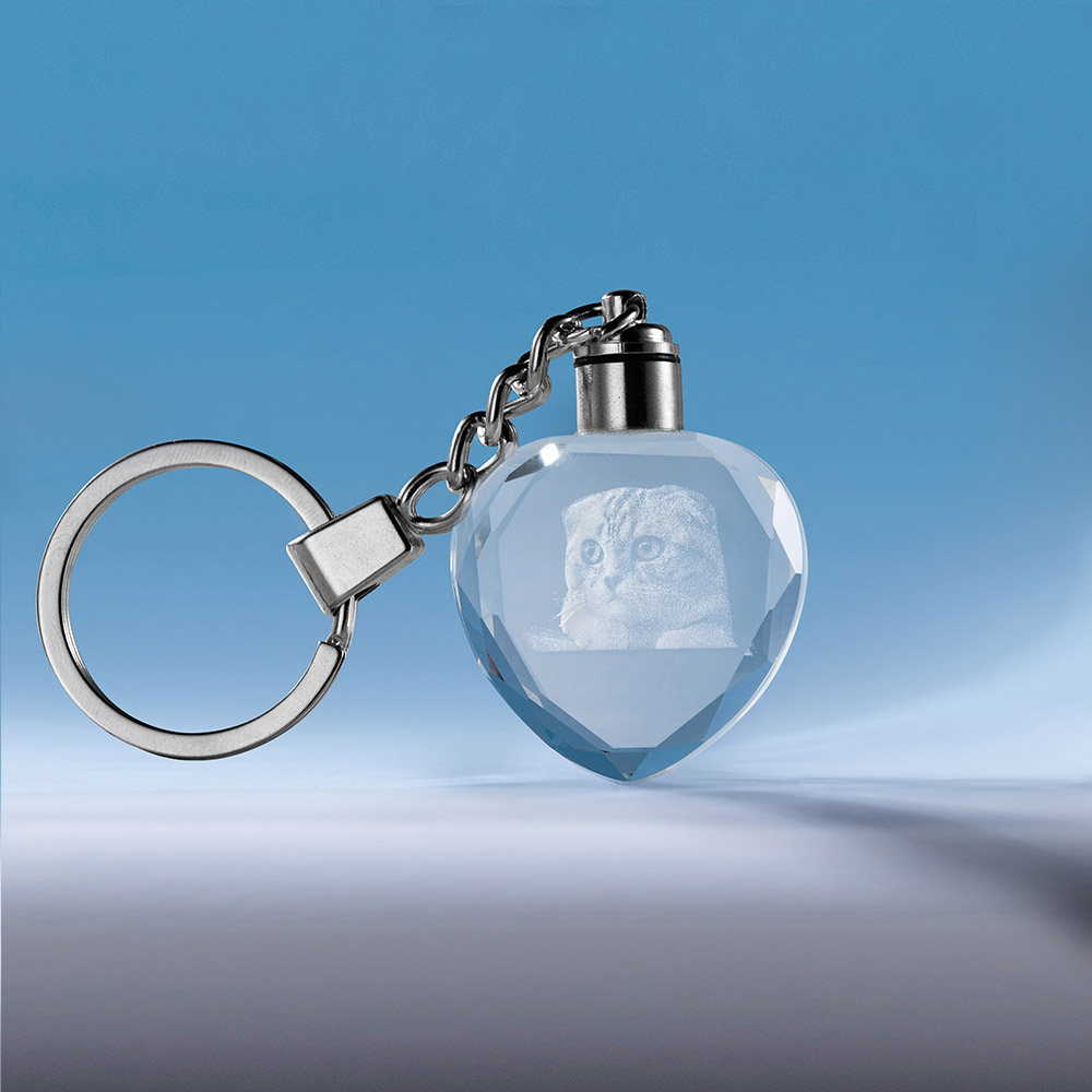Personalized Photo Crystal Love Keychain 2D