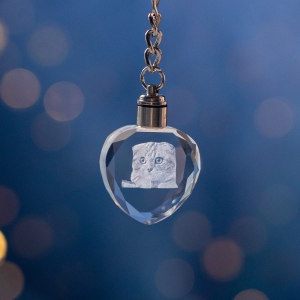 Personalized Photo Crystal Love Keychain 2D
