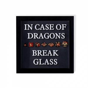 Custom Shadow Box "In Case Of Dragons Break Glass", DND Accessories, DND Deco, Dice Holder, Funny Gifts, DND Gifts