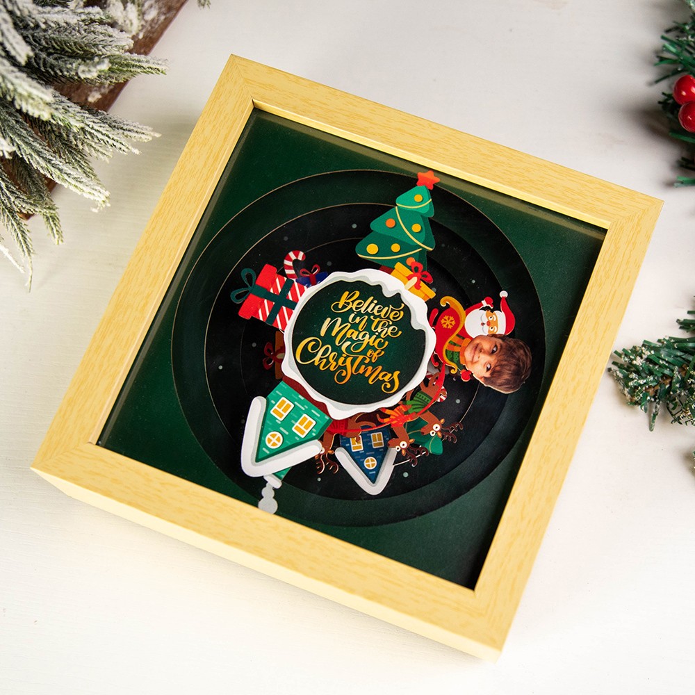 Personalized Christmas Rotating Music Box with Light