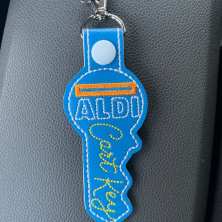 Custom Aldi Keychain | Aldi Quarter Keeper Key Chain | Aldi Cart Key Keyfob | Aldi Snap Tab | Aldi Quarter Key Chain | Aldi Cart Quarter Purse Charm