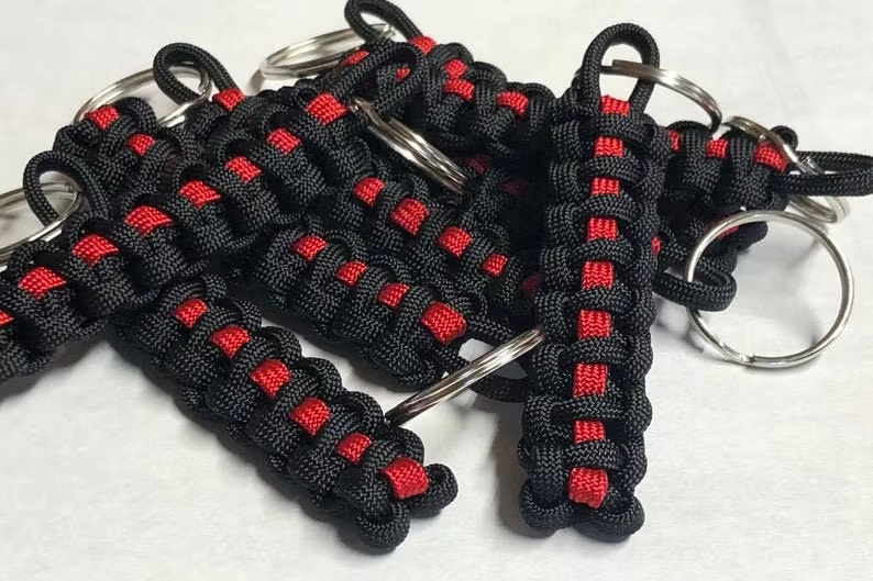 Firefighter Keychain, Bunker Turnout Gear, Paracord Keychain