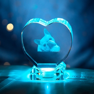 3D Photo Crystal Heart-shaped Romantic Gift