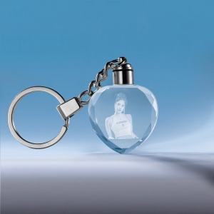 Personalized Photo Crystal Love Keychain 2D
