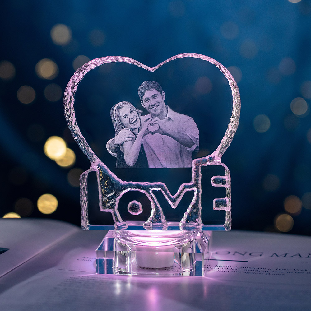 2D Special Love Classic Crystal Engraved Photo