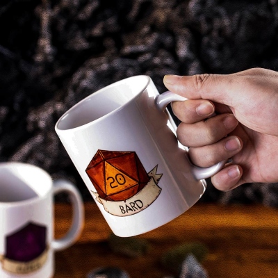 Personalized DND Class Mug For RPG, Ceramic Cup, DND Dice Mug, DND Cup, Custom DND Mug, D20 Dice Mug, DND Gifts