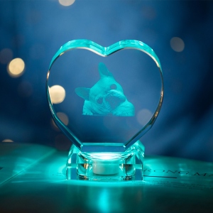 3D Photo Crystal Heart-shaped Romantic Gift