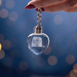 Personalized Photo Crystal Love Keychain 2D