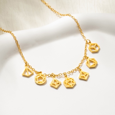 Polyhedral Dice Charm Necklace Gifts, Gift For Mom, Gift For Her, Dice Necklace, DND Necklace, Dice Jewelry, D20 Jewelry