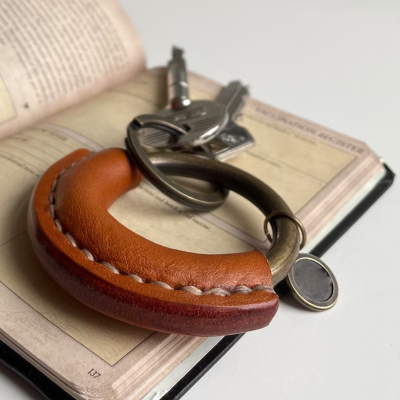Personalized Leather keyring - sturdy, elegant and handmade in our studio to love and last.
