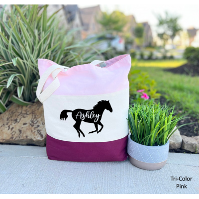 Personalized Horse Tote Bag | Horse Tote Bag | Horse Lover Eco Tote Bag | Horse Lover Gift | Equestrian Gifts