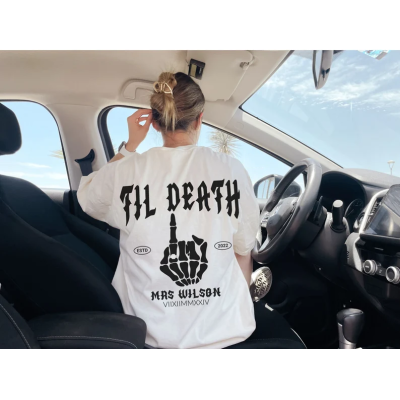 🎁Buy 2 FREE SHIPPING🎁 Custom Bride & Groom Shirt Matching Husband and Wife T-shirts Wedding Gift Newlywed Tees Til Death Married Couples Mr Mrs Tops Honeymoon