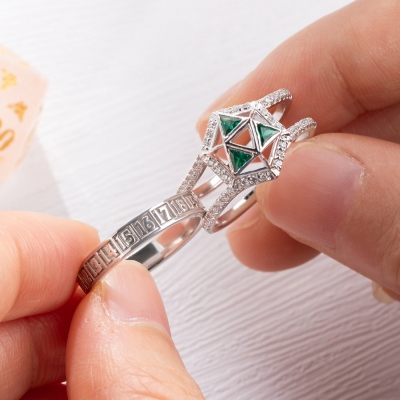 Custom D20 Ring, Birthstone Rings, D20 Couple Rings, DND Rings For Couple