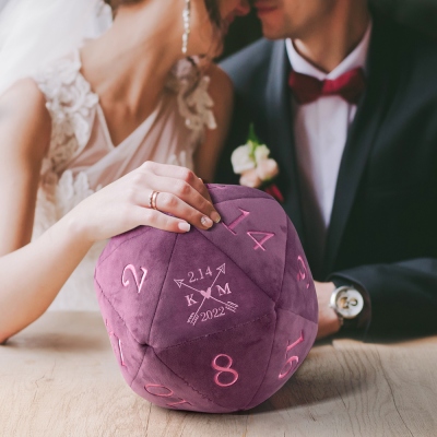 Custom D20 Dice Velvet Throw Pillow, Custom DND Plush Velvet Pillow, Novelty Dice Pillow, D20 Plush, Nerdy Wedding Gift, Anniversary Gift, DND Gifts