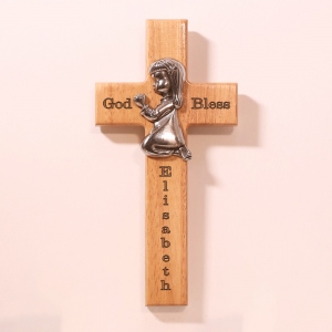 Bless This Child Personalized Wood Cross Baptism Gift